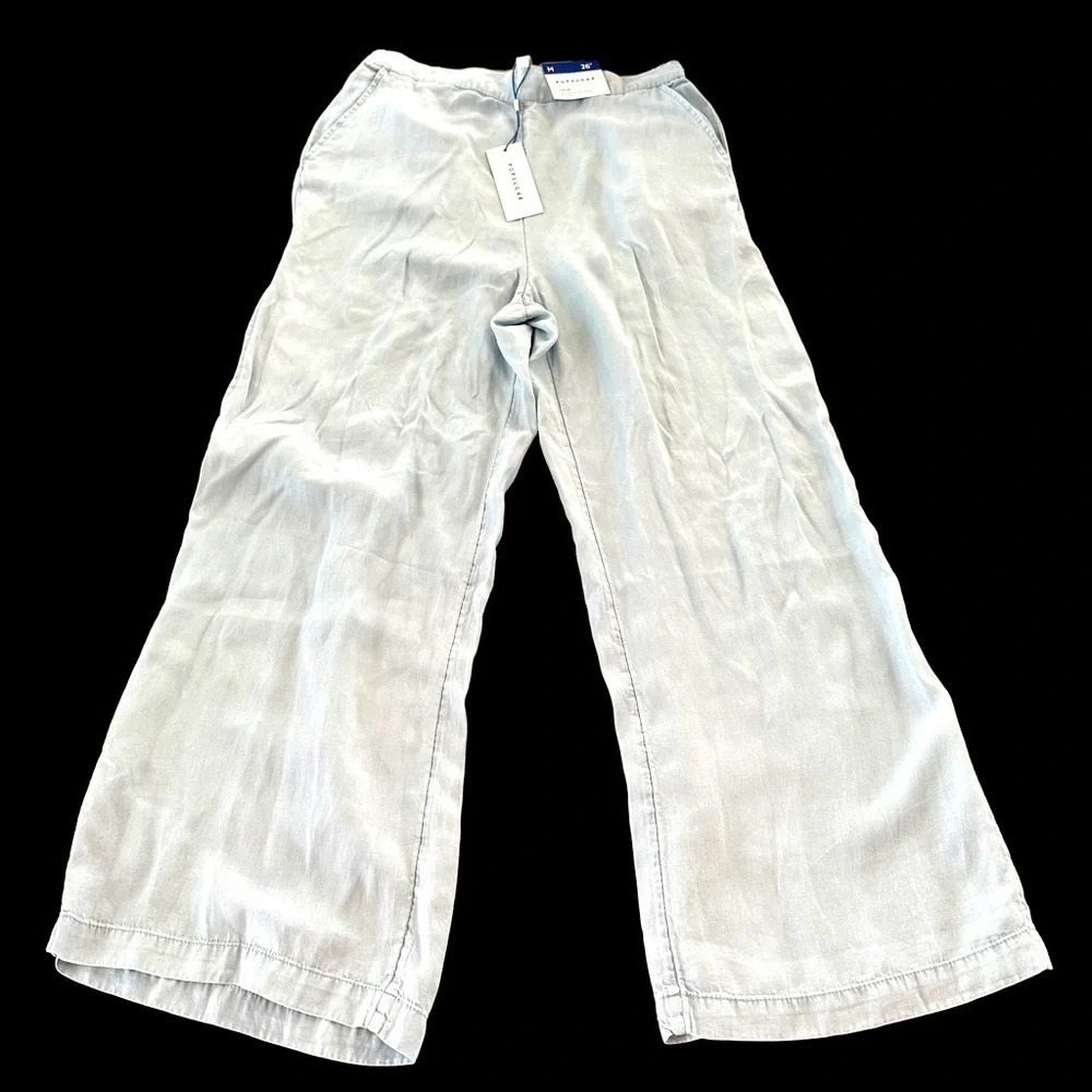 NWT‎ Popsugar Womens Medium Blue Crop High Rise Wide Leg Pants 26” Lyocell New M